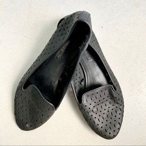 Cut Out Faux Leather Flats